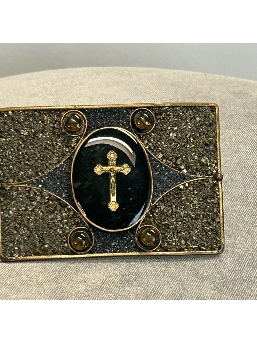 VSA Mosaic Milagros Cross Religious Belt Buckle Virgins Saints & Angels